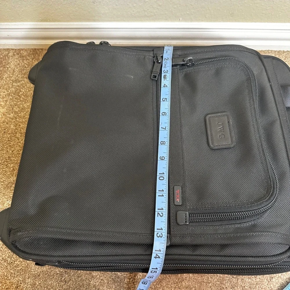 TUMI Alpha Black Ballistic Nylon Office Expandable Carry-On Roller Bag 26126DH